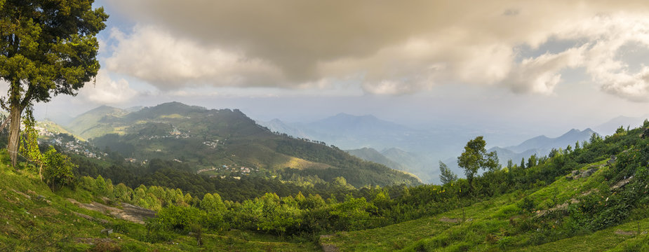 The gopuram of the Palani Murugan Temple on the hill.