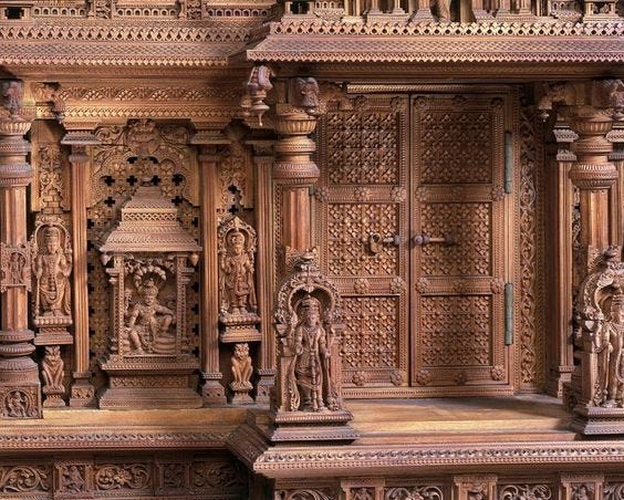 Detailed and fragrant handcrafted carvings made from sandalwood and rosewood.