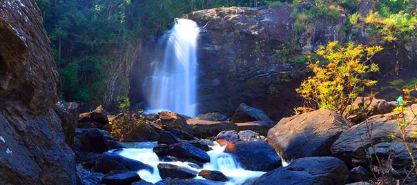 The stunning three-tiered Soochipara Falls is a refreshing natural place to visit near Kozhikode.