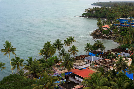 Ancient ruins of Thangassery Fort, a historical place to visit in Kollam on the coastline.