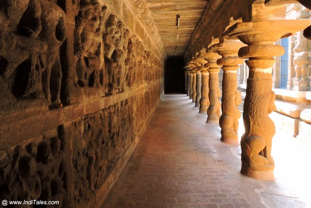 Architectural detail of the 8th-century Vaikunta Perumal Temple in Kanchipuram.