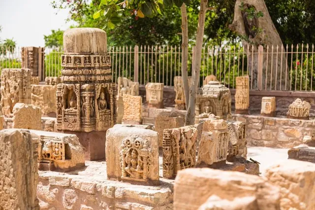 Ancient sculptures on display at the Vellore Government Museum, an informative place to visit in Vellore.