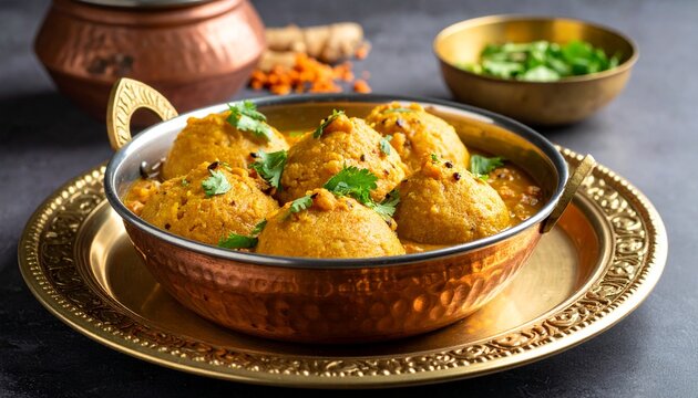 Bafla, a wheat bread, served with ghee and dal.