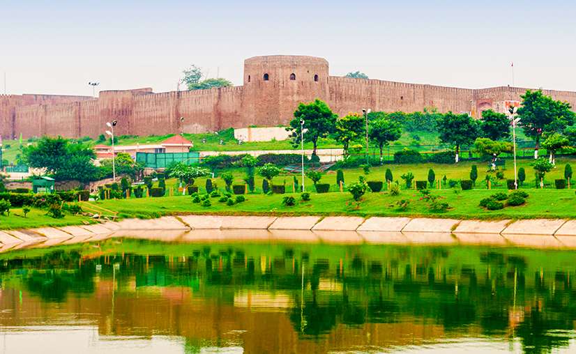 The historic stone ramparts of Bahu Fort. The historic stone ramparts of Bahu Fort.