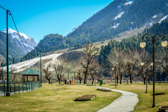 Betaab Valley, a picturesque, forested valley famous for Bollywood filming.