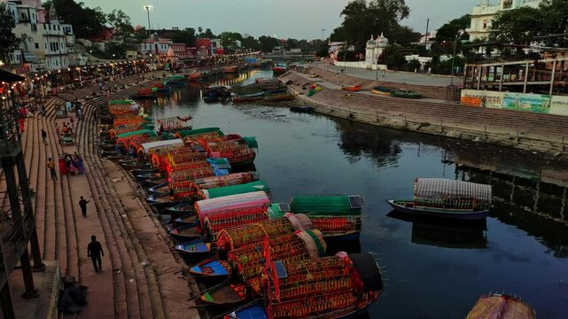A peaceful boat ride on the holy Mandakini River in Chitrakoot.
