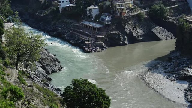 Devprayag, the sacred confluence of the Alaknanda and Bhagirathi rivers.