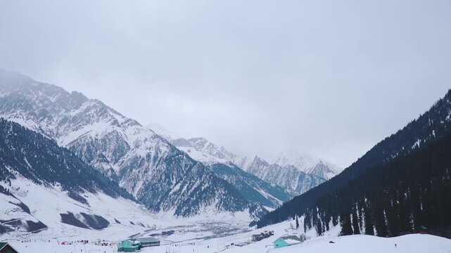 A panoramic view of the scenic Ganderbal District, the gateway to Sonamarg.