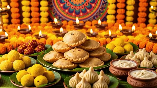An assortment of traditional Mithila Sweets like Lai and Anarsa.