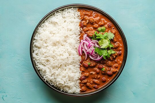 A serving of Rajma Chawal, a classic North Indian dish.