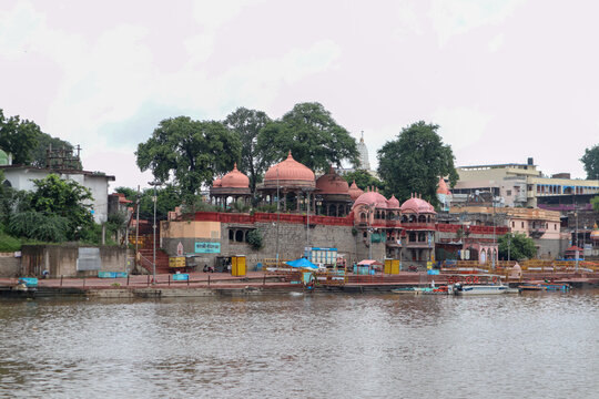 Ram Ghat on the Mandakini River, the main ceremonial bathing place to visit in Chitrakoot.
