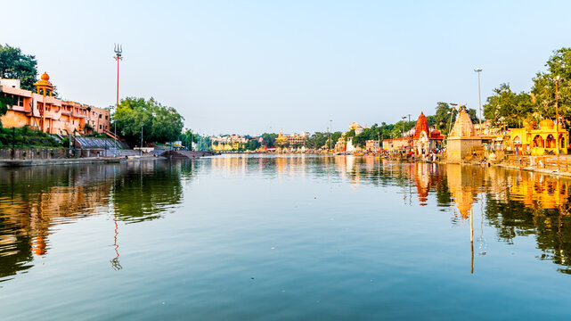 The spiritual ambiance of the riverbank at Ramghat in Chitrakoot.