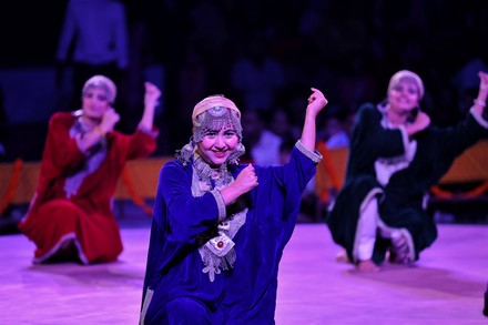 A group of women performing the graceful Rouf dance.