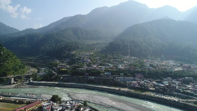 A calm stretch of the Bhagirathi River flowing through the plains of Uttar Pradesh.