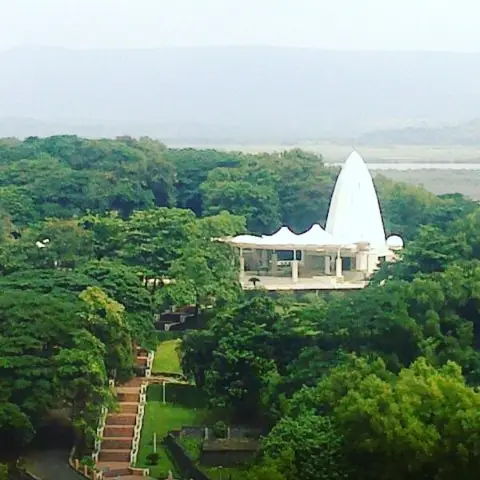 Marble architecture of Birla Temple, a peaceful spiritual place to visit near Alibag.