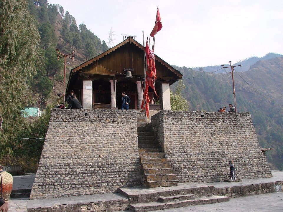 Devotees at the riverside Chamunda Devi Temple in Chamba.