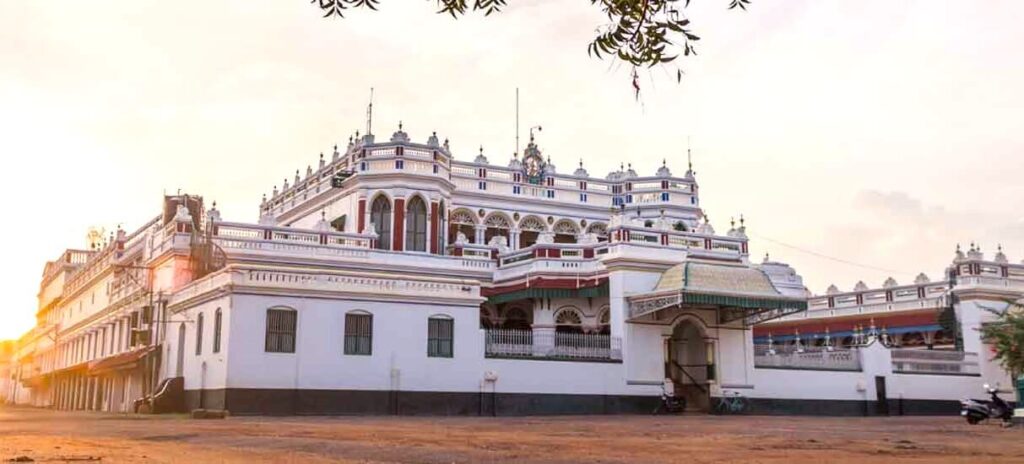 Chettinad Palace, an opulent historic residence and a premier example of architecture in Chettinad.