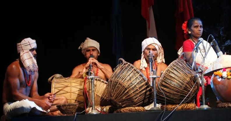 Folk artists performing traditional Chhattisgarhi Folk Music.