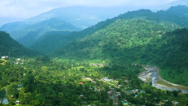 Mountain stream flowing through Jhalong valley