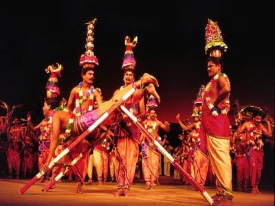 Karakattam, a dynamic traditional Tamil folk dance with balanced pots.