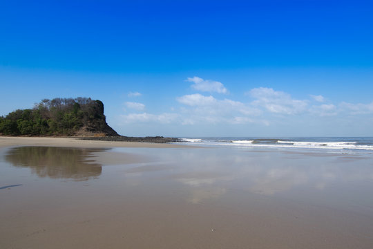 White sands of Kashid Beach, a stunning and picturesque place to visit near Alibag.
