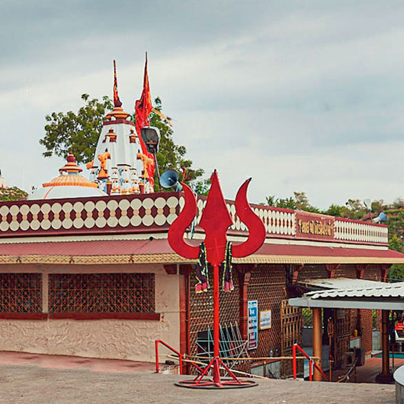Khodiyar Mata Temple on an island in a reservoir.
