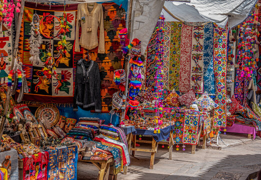 A market stall selling traditional Local Handicraft.