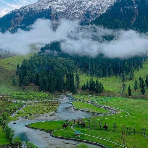 A devotee offering flowers and milk at a sacred mountain spring (Nag).