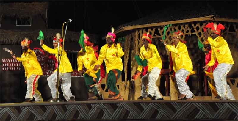 Oyilattam, a graceful folk dance performed in rows with rhythmic movements.