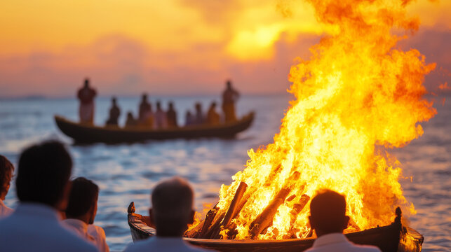 A family conducting solemn Post-Death Rituals (Antyesti & Shraddha), sacred rituals of Bihar.