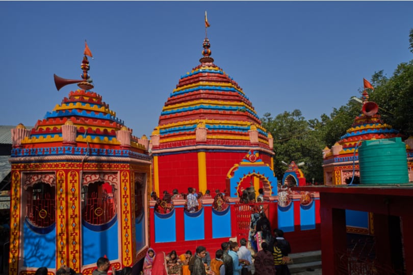 The main shrine of Rajrappa Temple (Chinnamasta) at the river confluence.