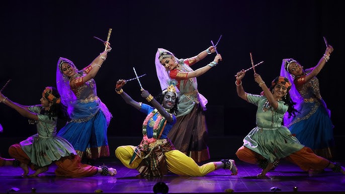 Performers enacting a scene from a traditional Raslila. Performers enacting a scene from a traditional Raslila.