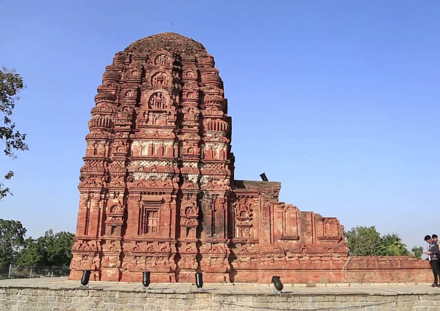 Ancient brick ruins at the Sirpur archaeological site, a historical place to visit near Bhilai.