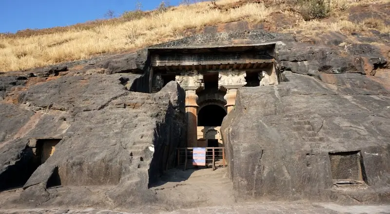 Bedse Caves ancient Buddhist chaitya with intricate stone carvings, an offbeat places to visit Khandala away from tourist crowds.