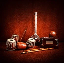 Local artists performing traditional Bundeli folk music in the cultural heart of Orchha.