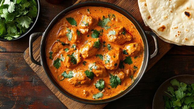 Creamy Butter Chicken curry served in traditional bowl with rich tomato gravy and spices