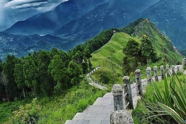Picturesque valley with hot springs and traditional villages along Teesta River