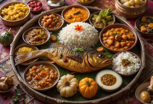 Traditional Himachali Dhaam thali served on special occasions
