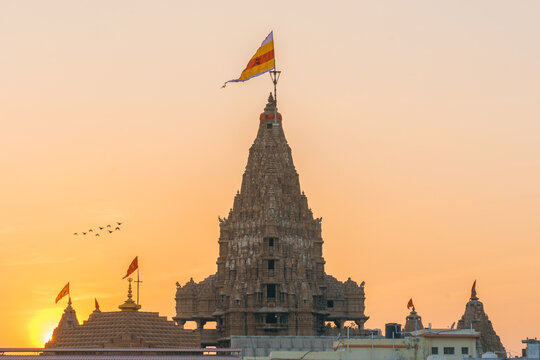 Sacred city of Dwarka near Porbandar featuring ancient temples and Krishna mythology landmarks