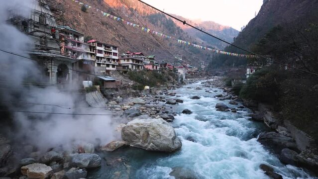 Gurudwara Manikaran Sahib in Kullu Valley, sacred Sikh shrine with hot springs