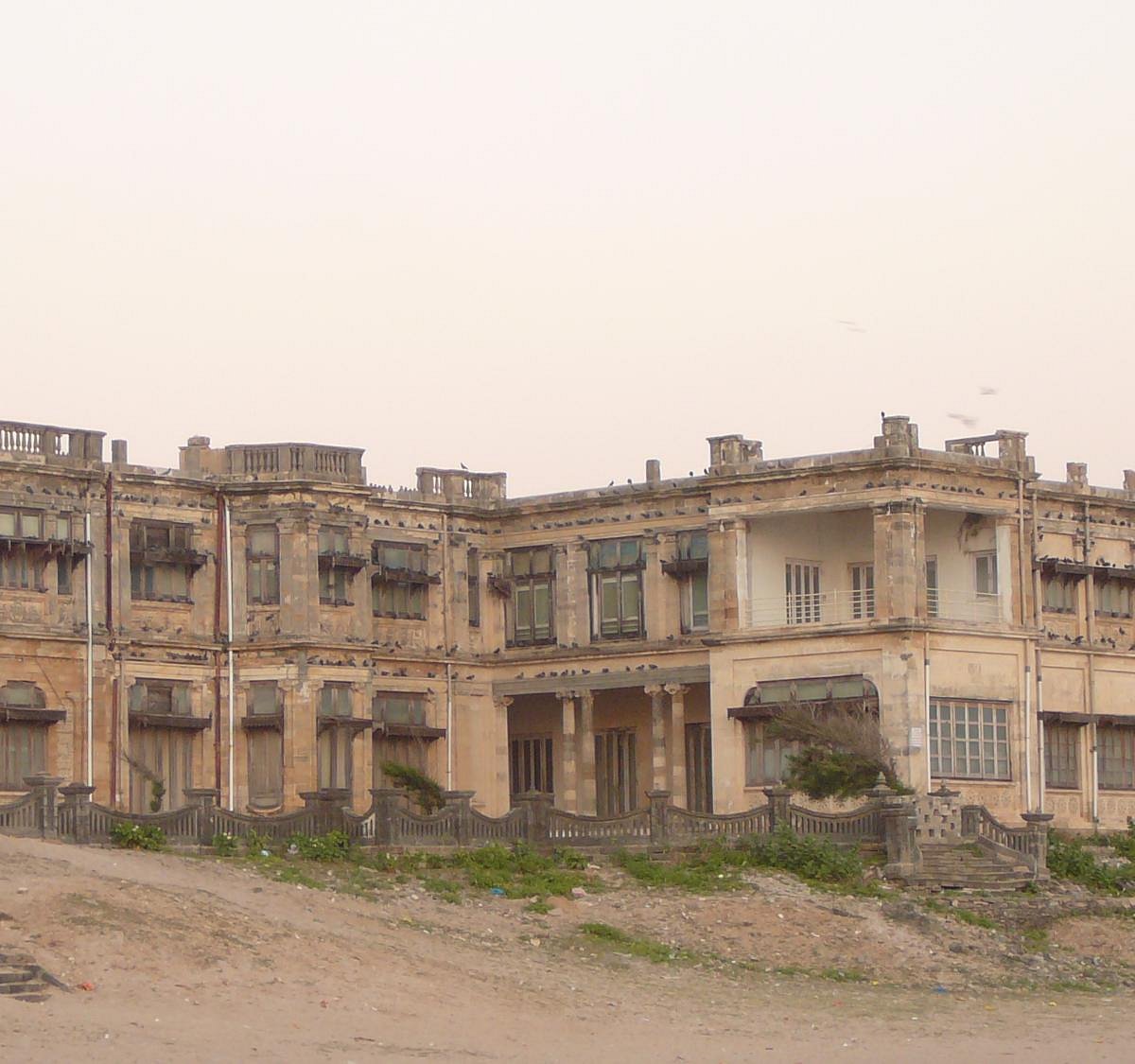 Huzoor Palace in Porbandar showcasing royal Jethwa dynasty architecture with European and Indian influences