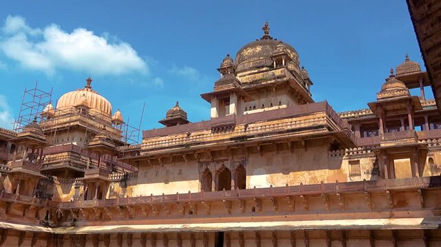 The magnificent Jahangir Mahal palace showcasing classic Bundela architecture in Orchha.