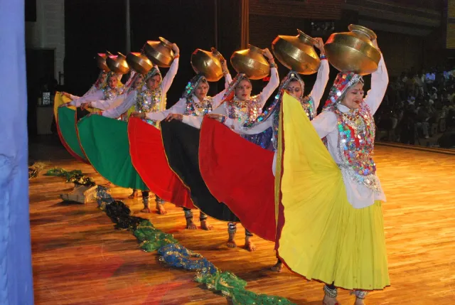 Soulful Jhumar folk dance performance with graceful movements and traditional Punjab music