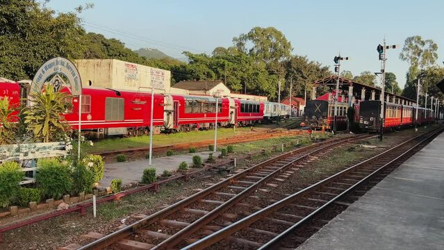 The charming Kalka Railway Station, starting point of the UNESCO-listed toy train near Ambala.