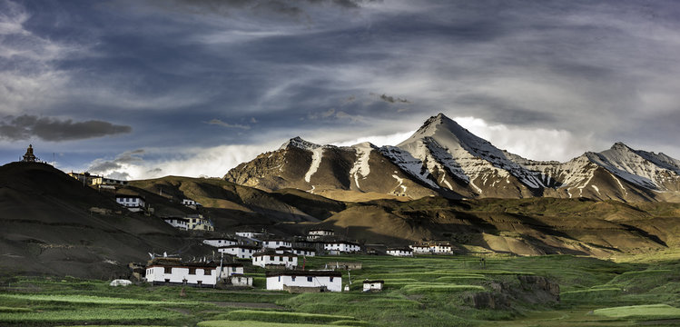 A giant Buddha statue overlooking the valley at Langza, a highlight among places to visit in Lahaul and Spiti.
