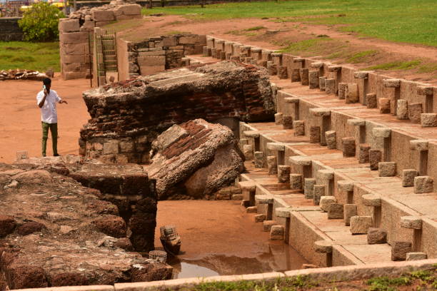 Ancient stone architecture of the Mahabaleshwar Temple, source of the Krishna River.