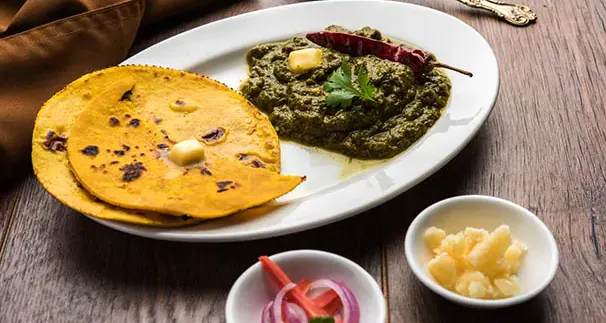 Makki di Roti and Sarson da Saag winter specialty with butter