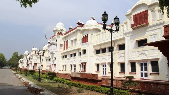Moti Bagh Palace grand entrance and facade