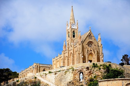 The stunning Gothic architecture of Our Lady of Lourdes Church, a landmark in Tiruchirappalli.