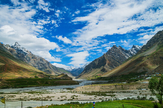 A panoramic view of the barren yet beautiful Pin Valley desert.